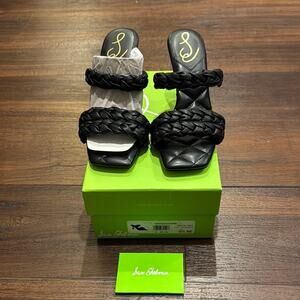 Sam Edelman Meghan Black Nappa braided straps Heels Sandals.
